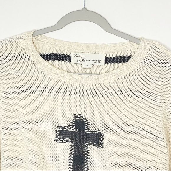 Vintage Havana Nautical Anchor Coastal Cotton Sweater sz. M #VV - Picture 6 of 9